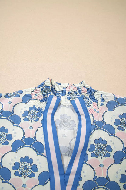 Floral Print Puff Sleeve Blouse New Era Fashion LLc