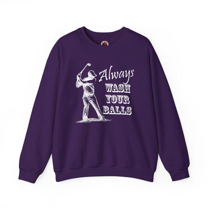 Always Wash Your Balls Golf Crewneck Sweatshirt The Devil's Pickle