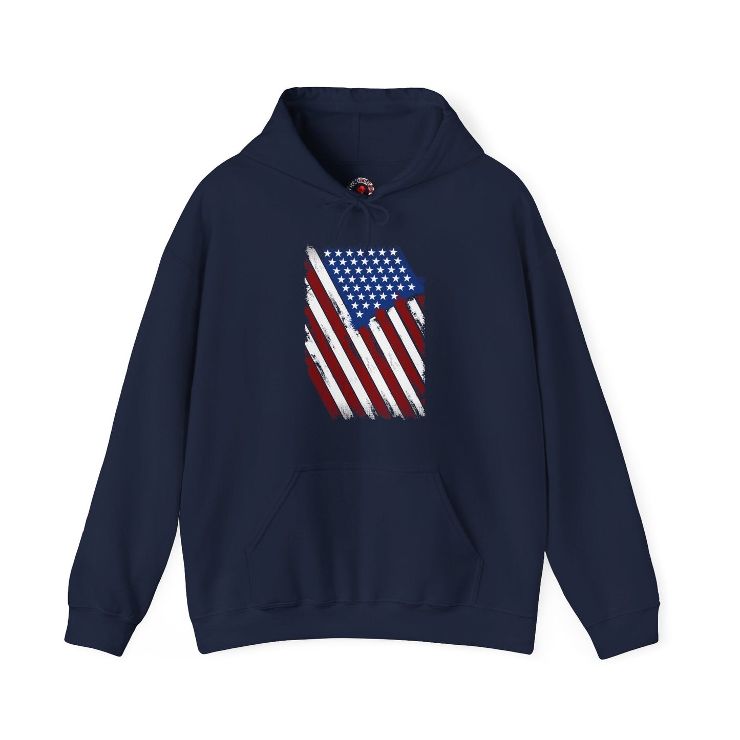Distressed American Flag Hooded Sweatshirt The Devil's Pickle