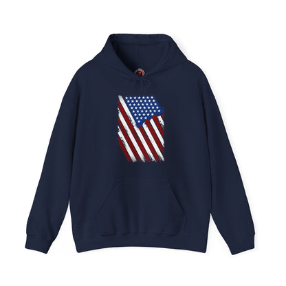 Distressed American Flag Hooded Sweatshirt The Devil's Pickle