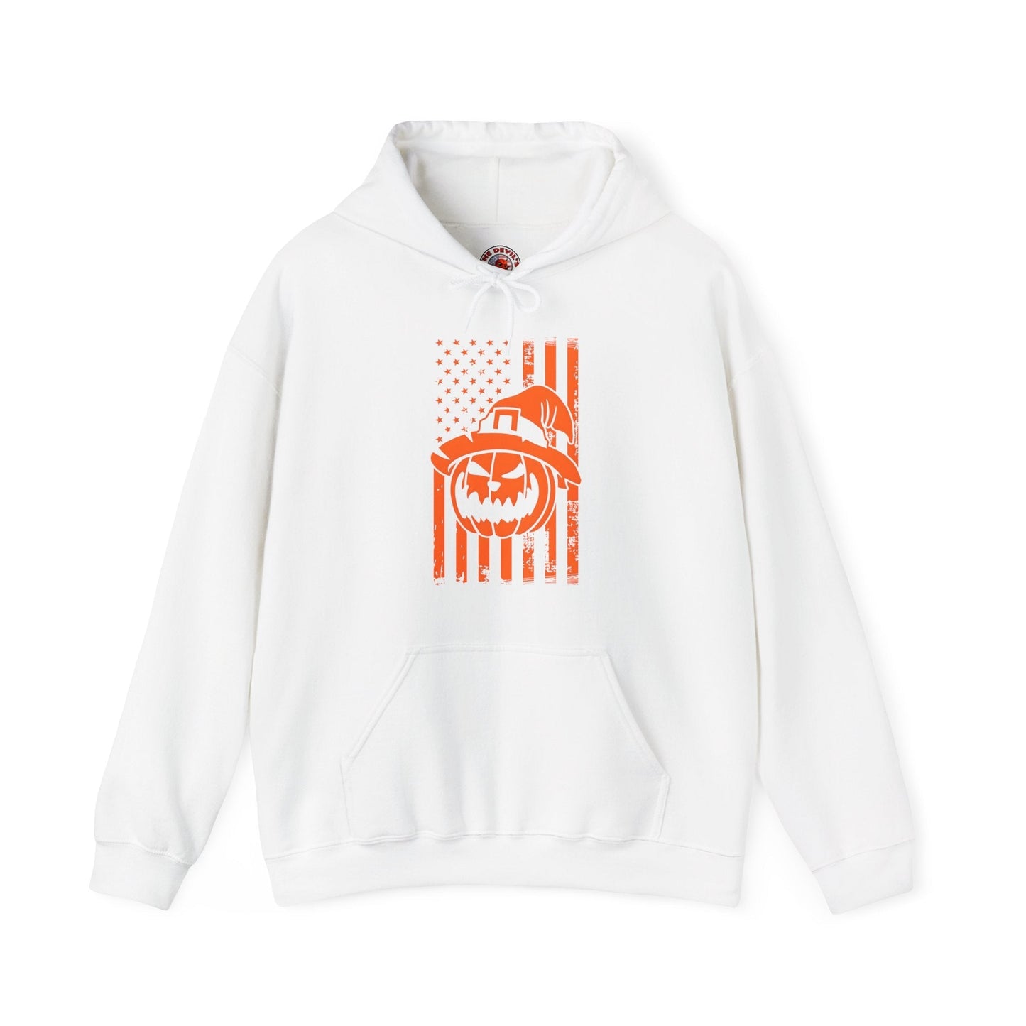 Pumpkin American Flag Hooded Sweatshirt The Devil's Pickle