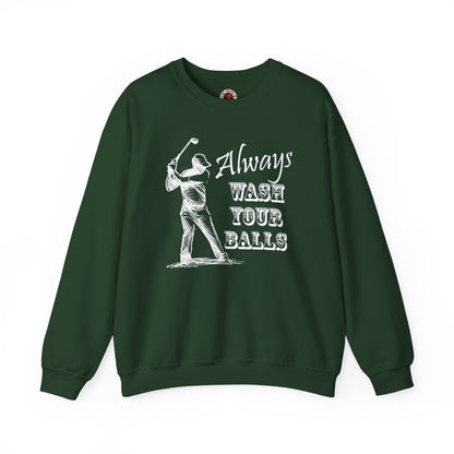 Always Wash Your Balls Golf Crewneck Sweatshirt The Devil's Pickle