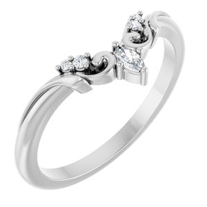 14K White .07 CTW Natural Diamond Contour Band Ethereal Legacy Boutiques