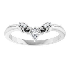 14K White .07 CTW Natural Diamond Contour Band Ethereal Legacy Boutiques