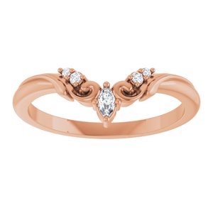 14K Rose .07 CTW Natural Diamond Contour Band Ethereal Legacy Boutiques