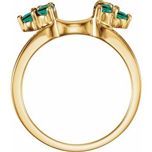 14K Yellow Natural Emerald Wrap-Style Enhancer Ring Ethereal Legacy Boutiques