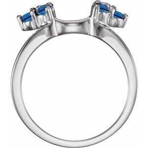 14K White Natural Blue Sapphire Wrap-Style Enhancer Ring Ethereal Legacy Boutiques