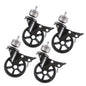 Swivel Caster Wheels for  ½” Pipe with Locking Mechanism (4-Pack) PIPE DECOR