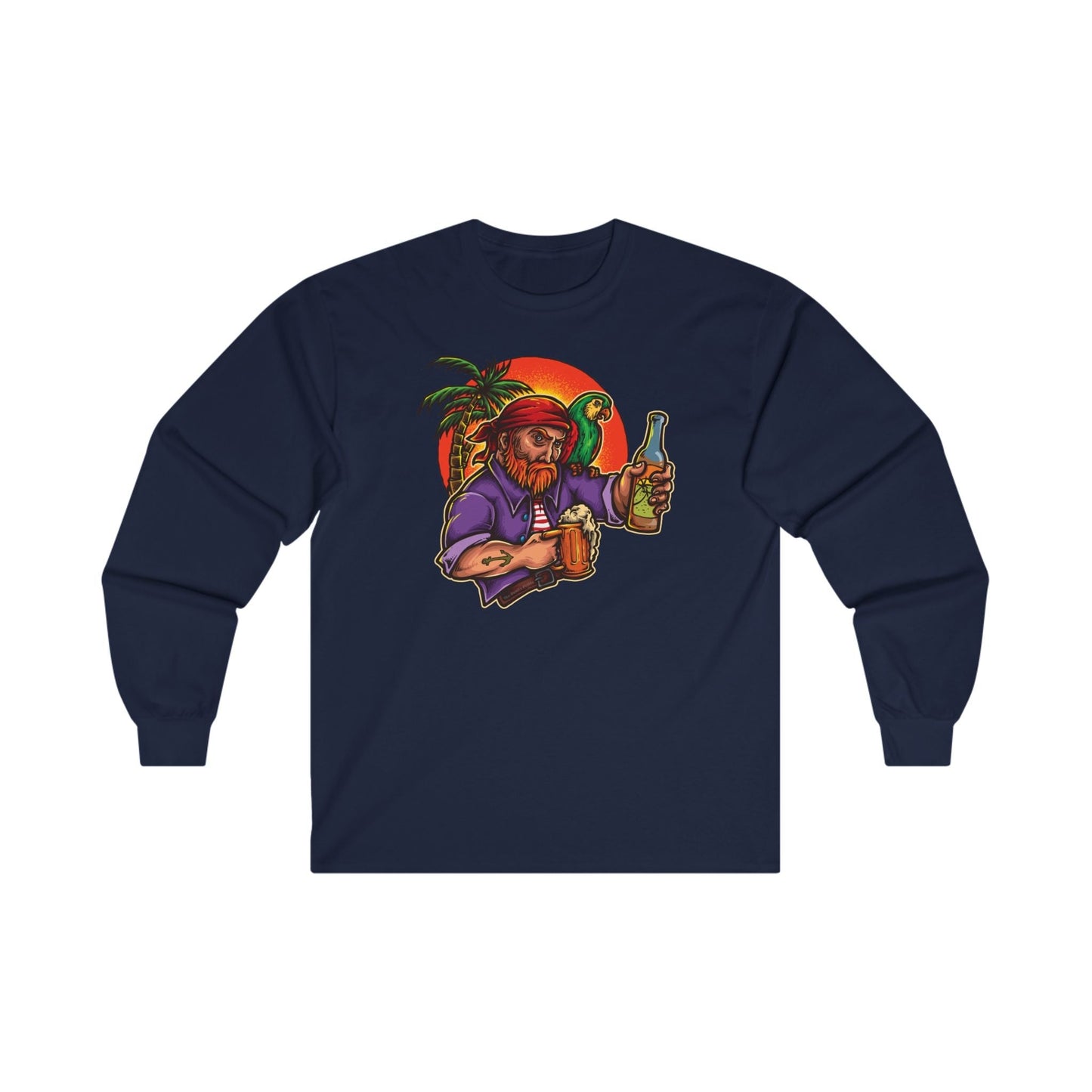 Sunset Pirate Beer Long Sleeve Tee The Devil's Pickle