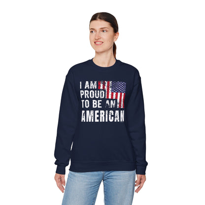 I Am Proud To Be An American Crewneck Sweatshirt The Devil's Pickle