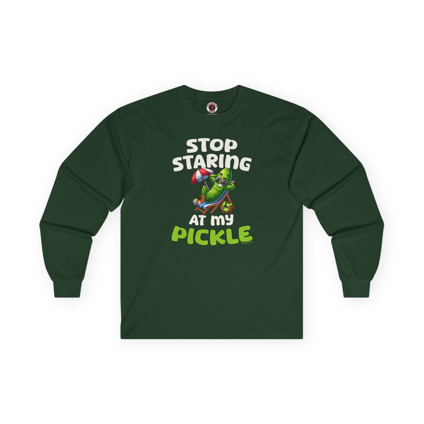 Stop Staring At My Pickle Long Sleeve Tee The Devil's Pickle