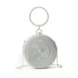 Round pure hand-woven crossbody clutch bag