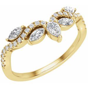 14K Yellow 1/2 CTW Natural Diamond Contour Band Ethereal Legacy Boutiques