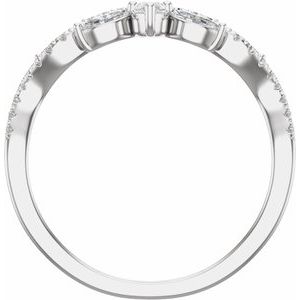 14K White 1/2 CTW Natural Diamond Contour Band Ethereal Legacy Boutiques