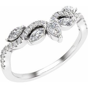 14K White 1/2 CTW Natural Diamond Contour Band Ethereal Legacy Boutiques