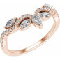 14K Rose 1/2 CTW Natural Diamond Contour Band Ethereal Legacy Boutiques