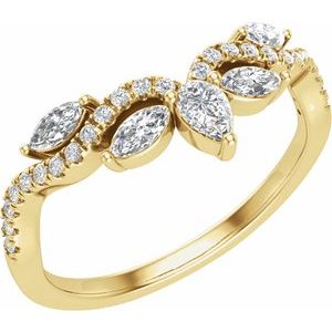 14K Yellow 1/2 CTW Lab-Grown Diamond Contour Band Ethereal Legacy Boutiques
