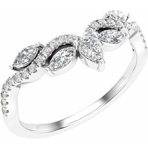14K White 1/2 CTW Lab-Grown Diamond Contour Band Ethereal Legacy Boutiques