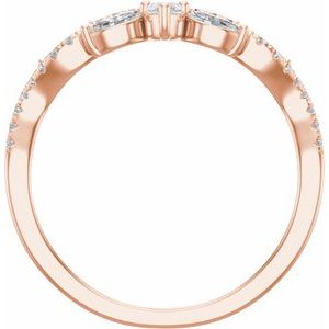 14K Rose 1/2 CTW Lab-Grown Diamond Contour Band Ethereal Legacy Boutiques