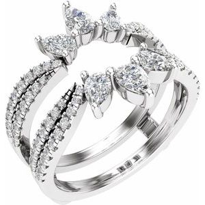 14K White 1 1/8 CTW Lab-Grown Diamond Ring Guard Ethereal Legacy Boutiques
