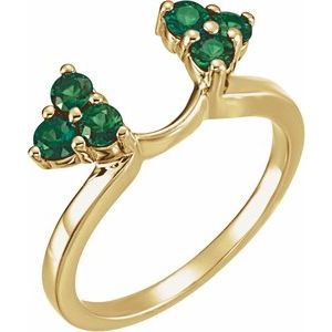 14K Yellow Natural Emerald Wrap-Style Enhancer Ring Ethereal Legacy Boutiques