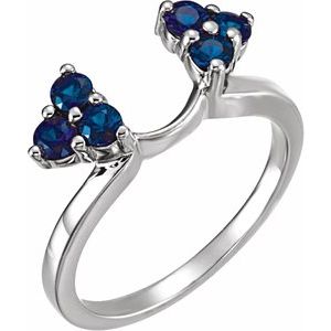 14K White Natural Blue Sapphire Wrap-Style Enhancer Ring Ethereal Legacy Boutiques