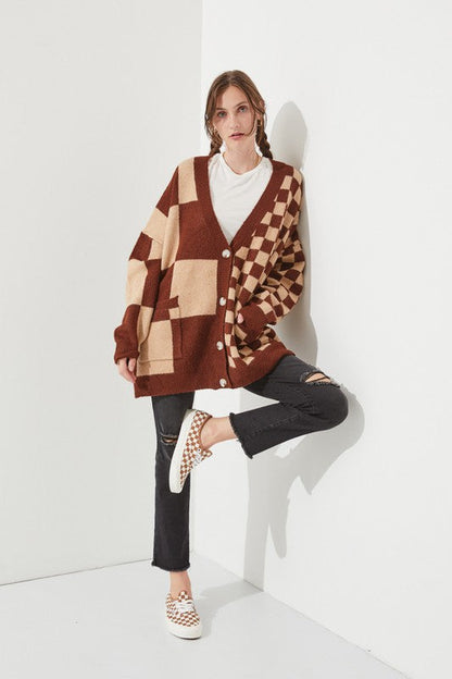 CHECKERED OVERSIZED SWEATER JJK5031P Shop Style & More | Fresh Looks, Everyday Deals & Free Shipping