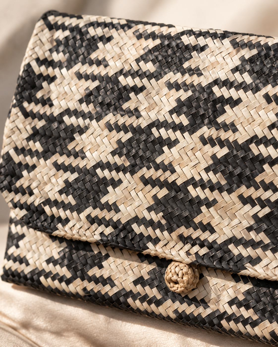 Plaid Rattan Clutch Village Thrive