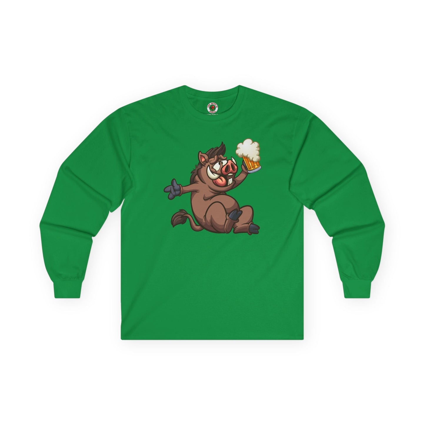 Beer Drinking Boar Long Sleeve Tee The Devil's Pickle
