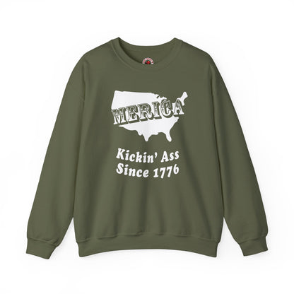 MERICA Kickin' Ass Since 1776 Crewneck Sweatshirt The Devil's Pickle
