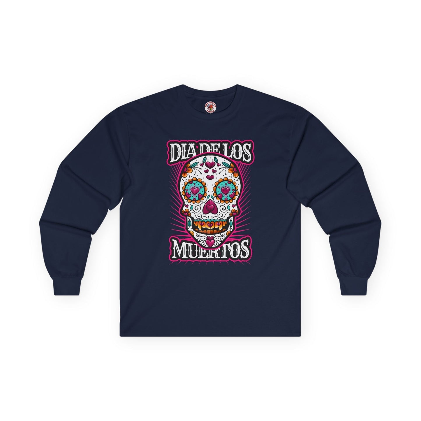 Dia De Los Muertos Skull Long Sleeve Tee The Devil's Pickle