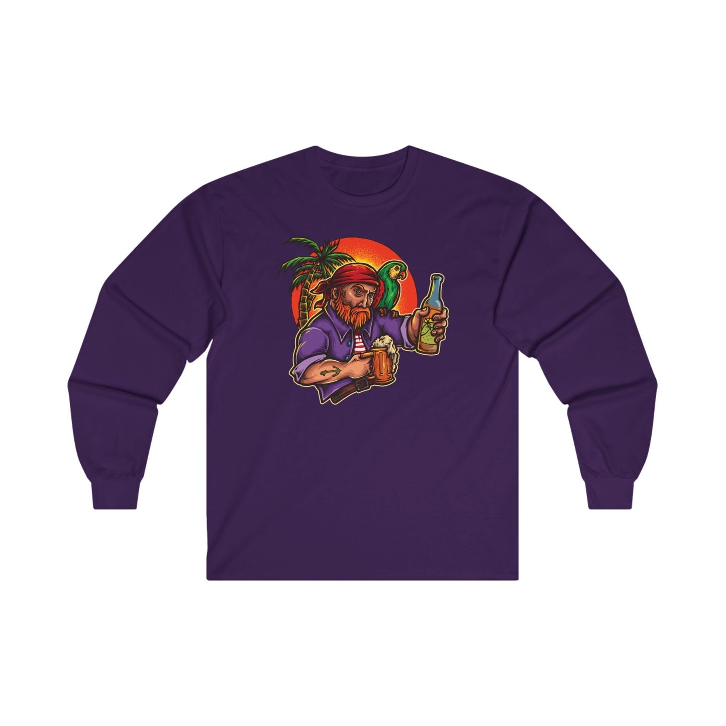 Sunset Pirate Beer Long Sleeve Tee The Devil's Pickle