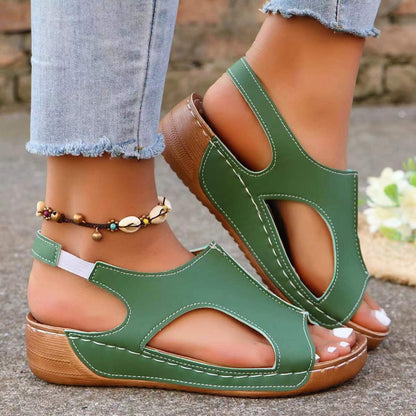 Women’s Summer Wedges – Elastic-Band Fish-Mouth Casual Sandals FitiqueFit
