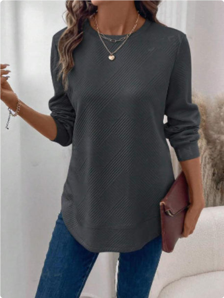 Women's Crew Neck Casual Long Sleeve Shirt See size chart under “more details” The Fashion Celestial