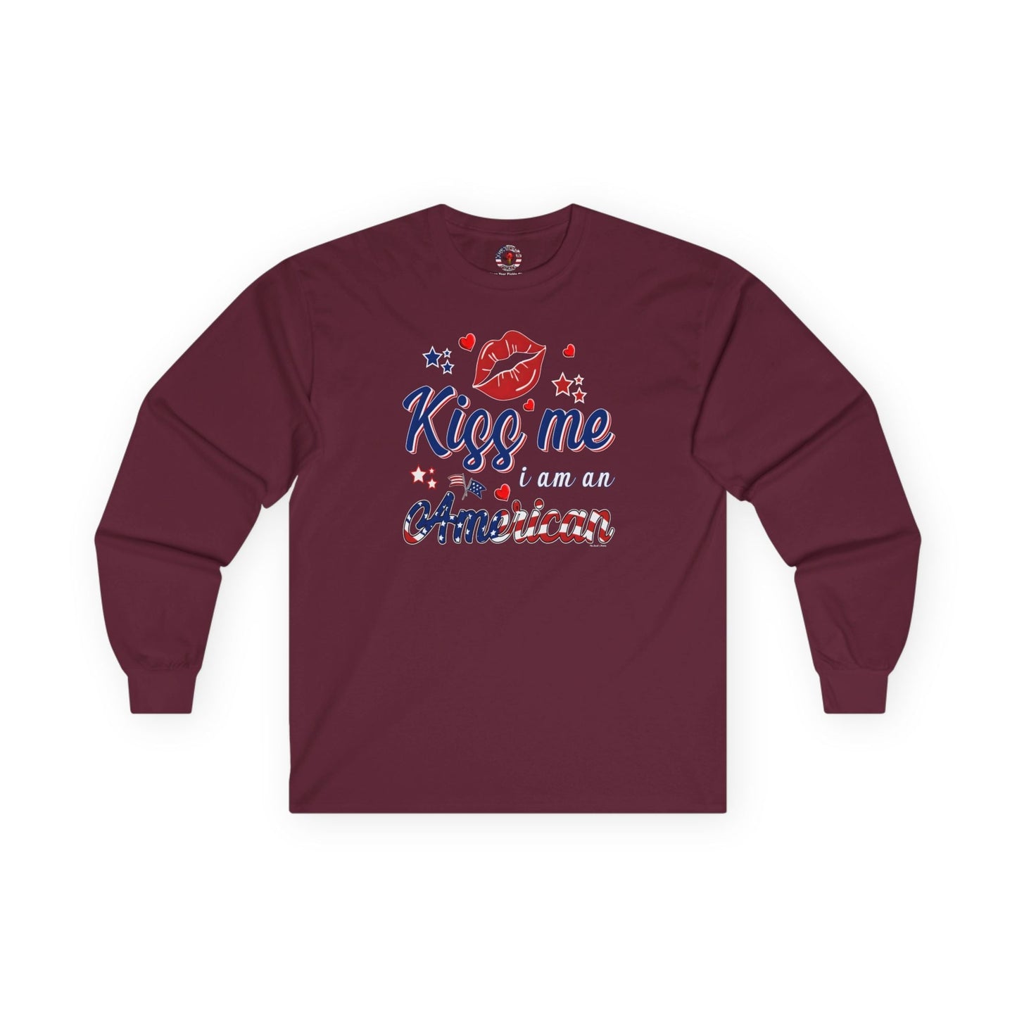 Kiss Me I Am An American Long Sleeve Tee The Devil's Pickle