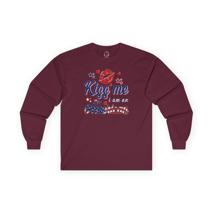 Kiss Me I Am An American Long Sleeve Tee The Devil's Pickle