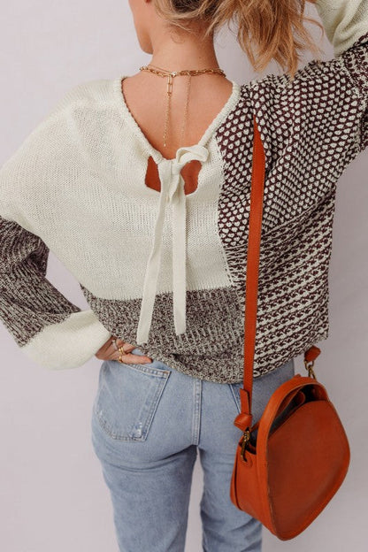 Colorblock Tie-Back Drop Shoulder Sweater Shop Style & More | Fresh Looks, Everyday Deals & Free Shipping