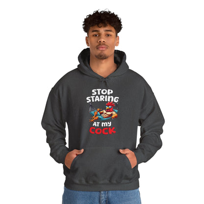 Stop Staring at My Cock Hooded Sweatshirt The Devil's Pickle