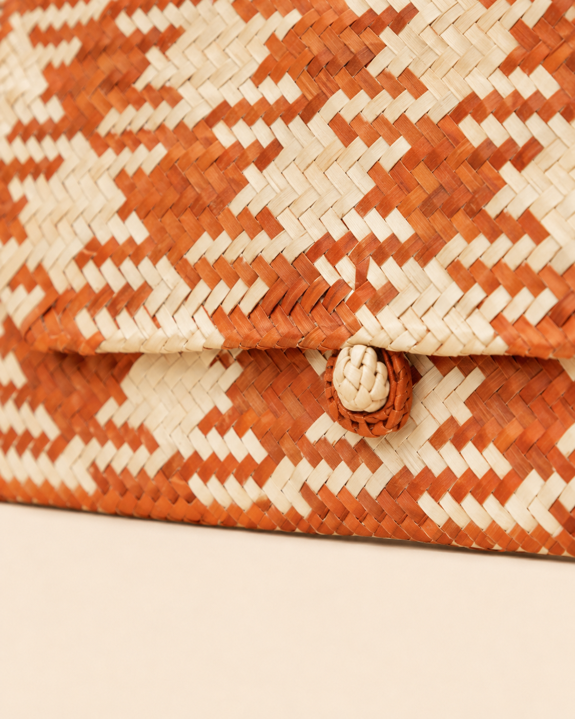 Plaid Rattan Clutch Village Thrive