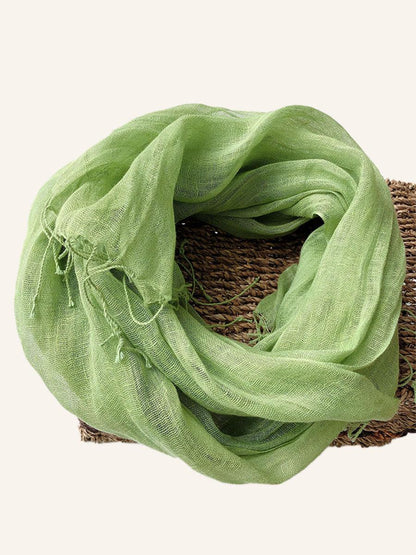 100% Linen Lightweight Solid Color Scarf BIANCA LINTICO