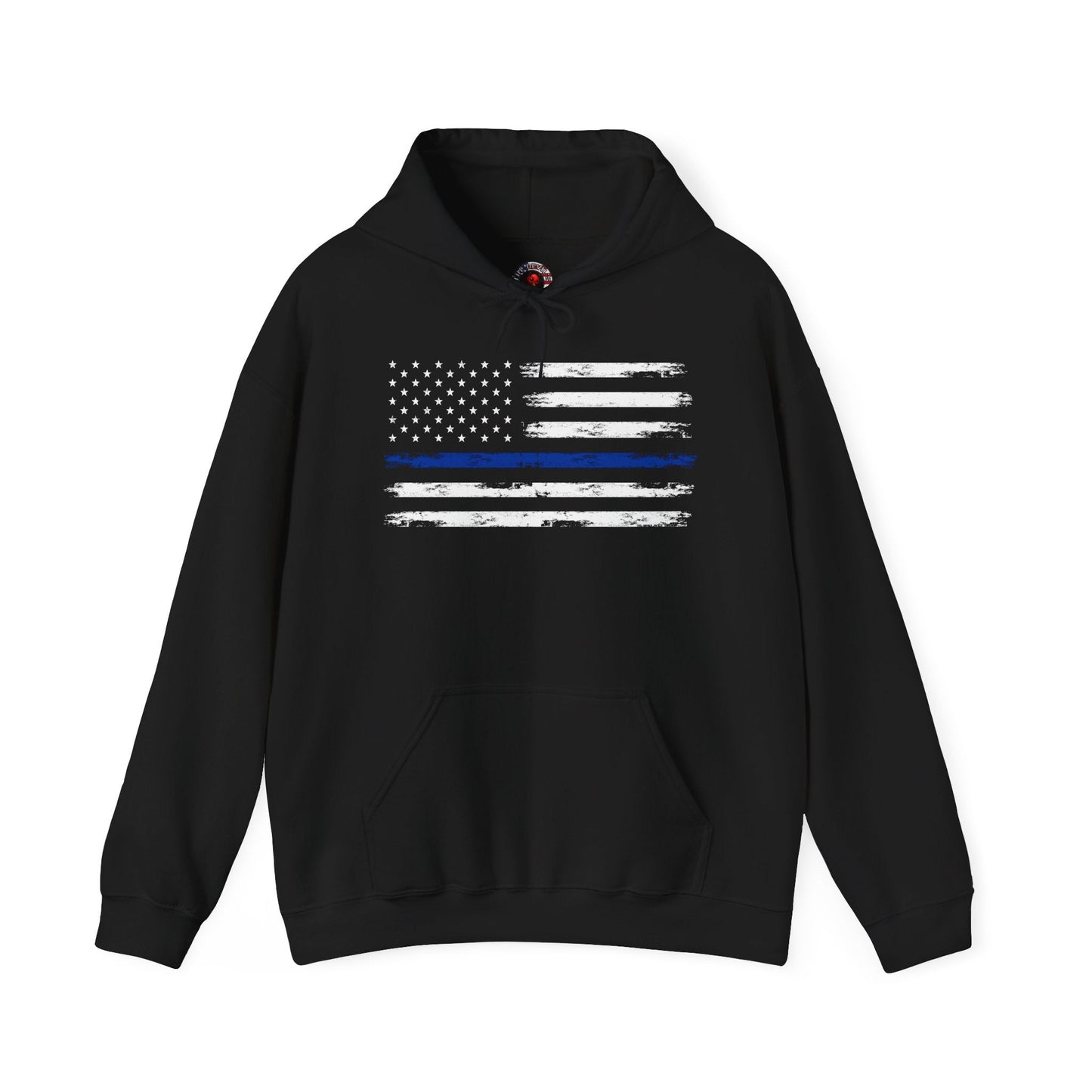 Thin Blue Line American Flag Hooded Sweatshirt The Devil's Pickle