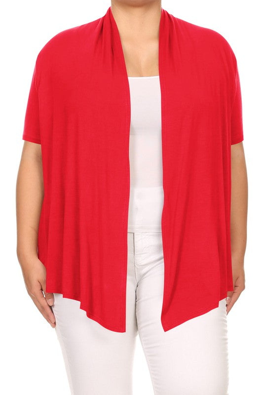 Plus Solid Waist length caedigan Loose fit Shop Style & More | Fresh Looks, Everyday Deals & Free Shipping