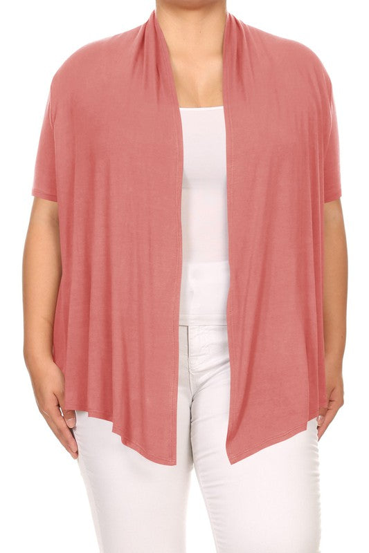 Plus Solid Waist length caedigan Loose fit Shop Style & More | Fresh Looks, Everyday Deals & Free Shipping