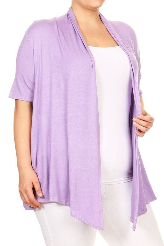 Plus Solid Waist length caedigan Loose fit Shop Style & More | Fresh Looks, Everyday Deals & Free Shipping