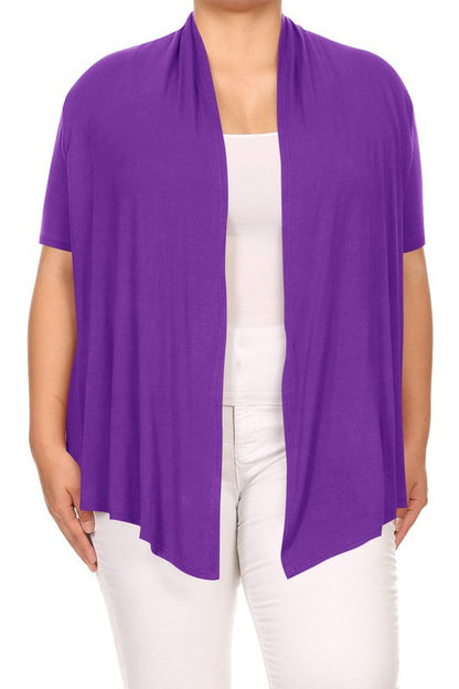 Plus Solid Waist length caedigan Loose fit Shop Style & More | Fresh Looks, Everyday Deals & Free Shipping