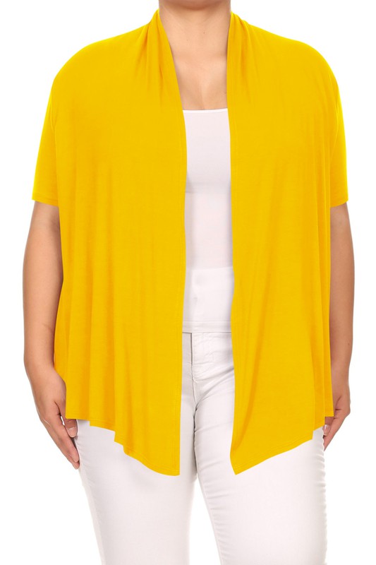 Plus Solid Waist length caedigan Loose fit Shop Style & More | Fresh Looks, Everyday Deals & Free Shipping