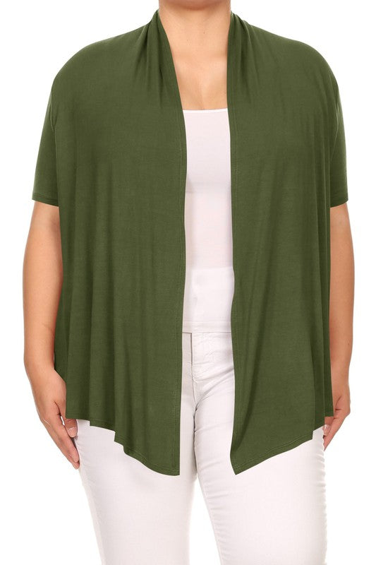 Plus Solid Waist length caedigan Loose fit Shop Style & More | Fresh Looks, Everyday Deals & Free Shipping