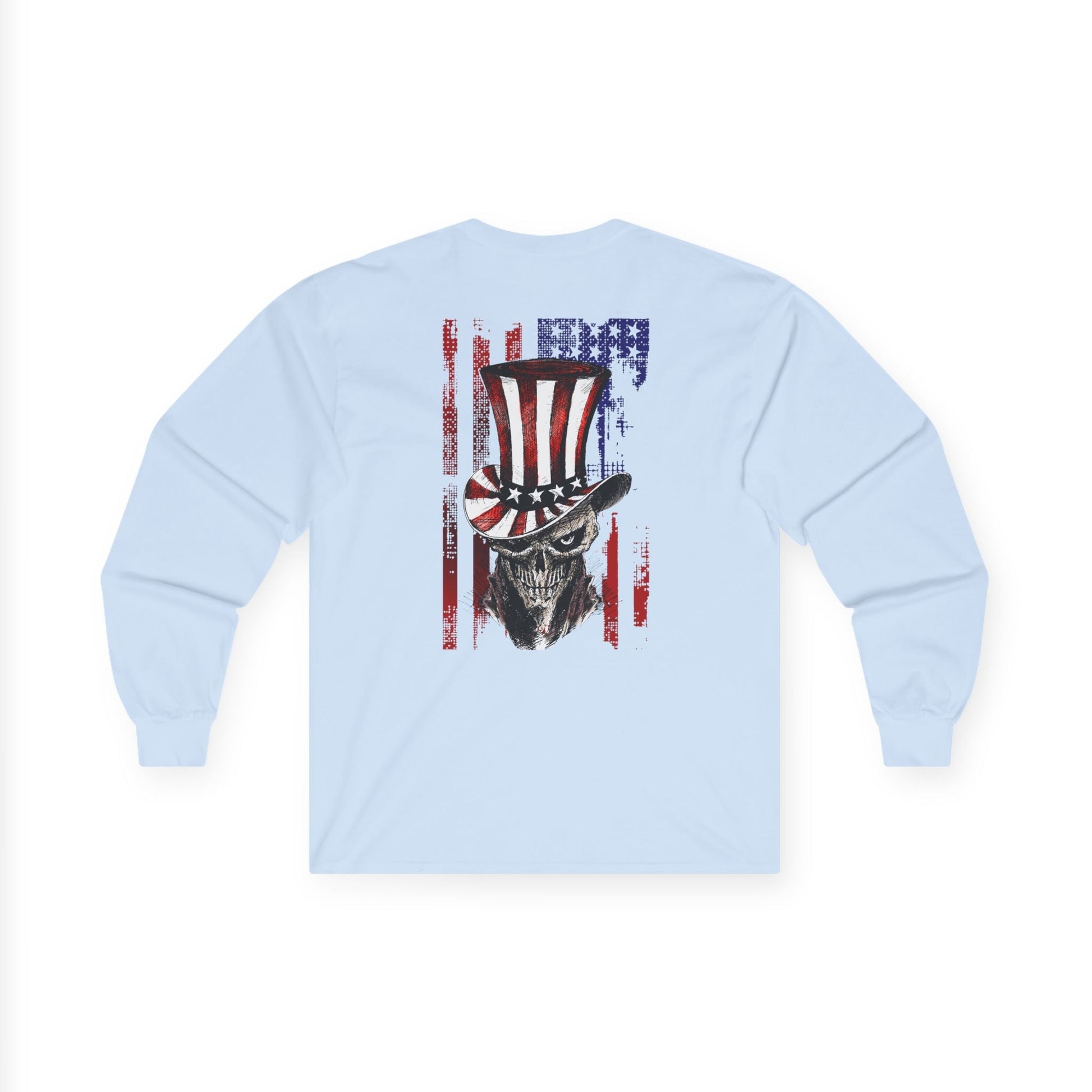 Patriotic Skull Long Sleeve Tee The Devil's Pickle