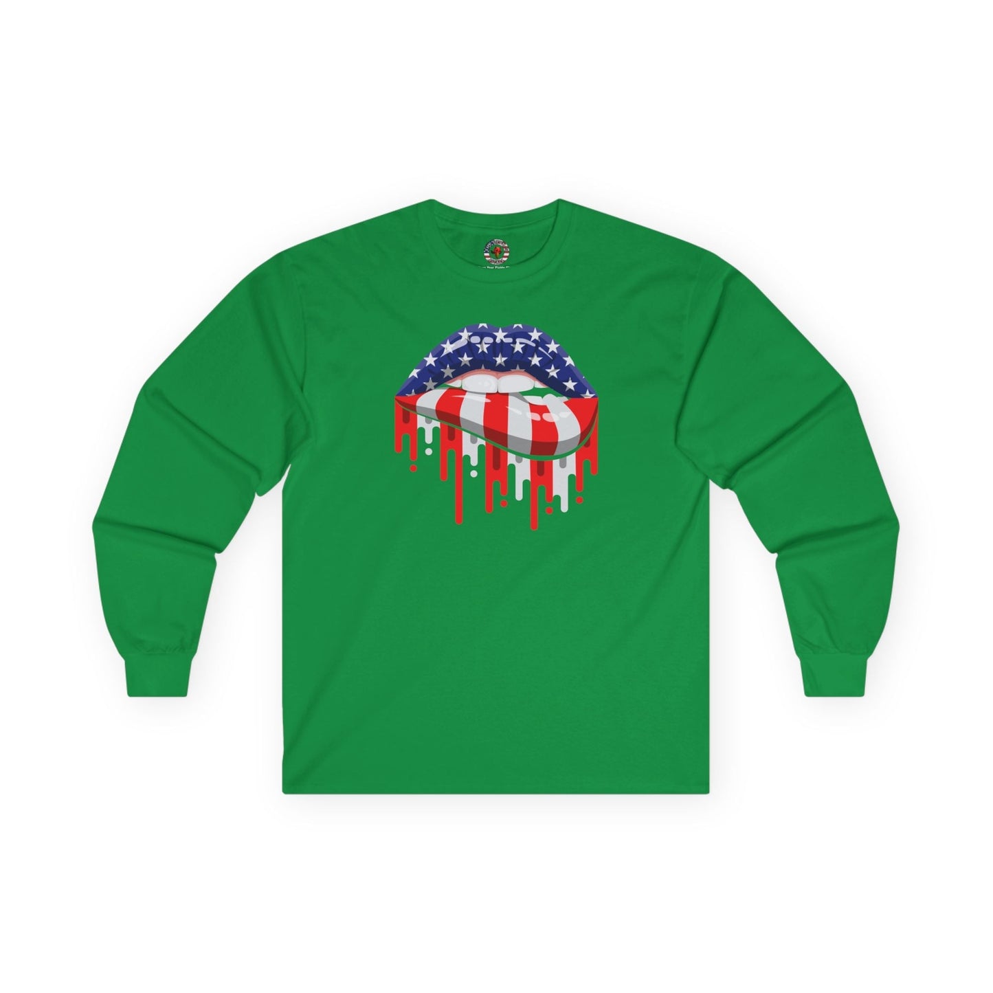 American Flag Lips Long Sleeve Tee The Devil's Pickle