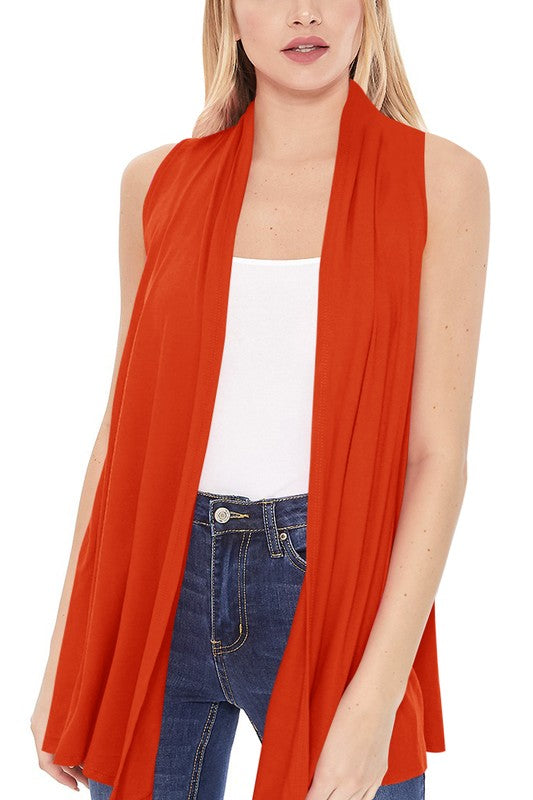 Solid, long body open front vest in a loose fit Shop Style & More | Fresh Looks, Everyday Deals & Free Shipping